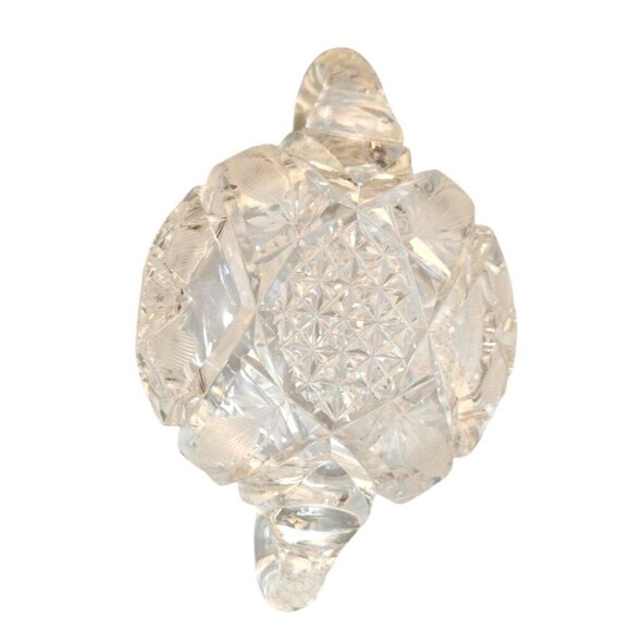 Vintage Lead Crystal Glass Sugar Bowl With Dual Handles Elegant Diamond Point Su - Picture 4 of 6